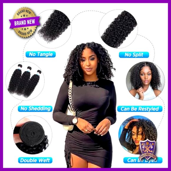 Kinky Curly Human Hair Weave Bundles 8 10 12 Inch Brazilian Hair Extensions main image 6